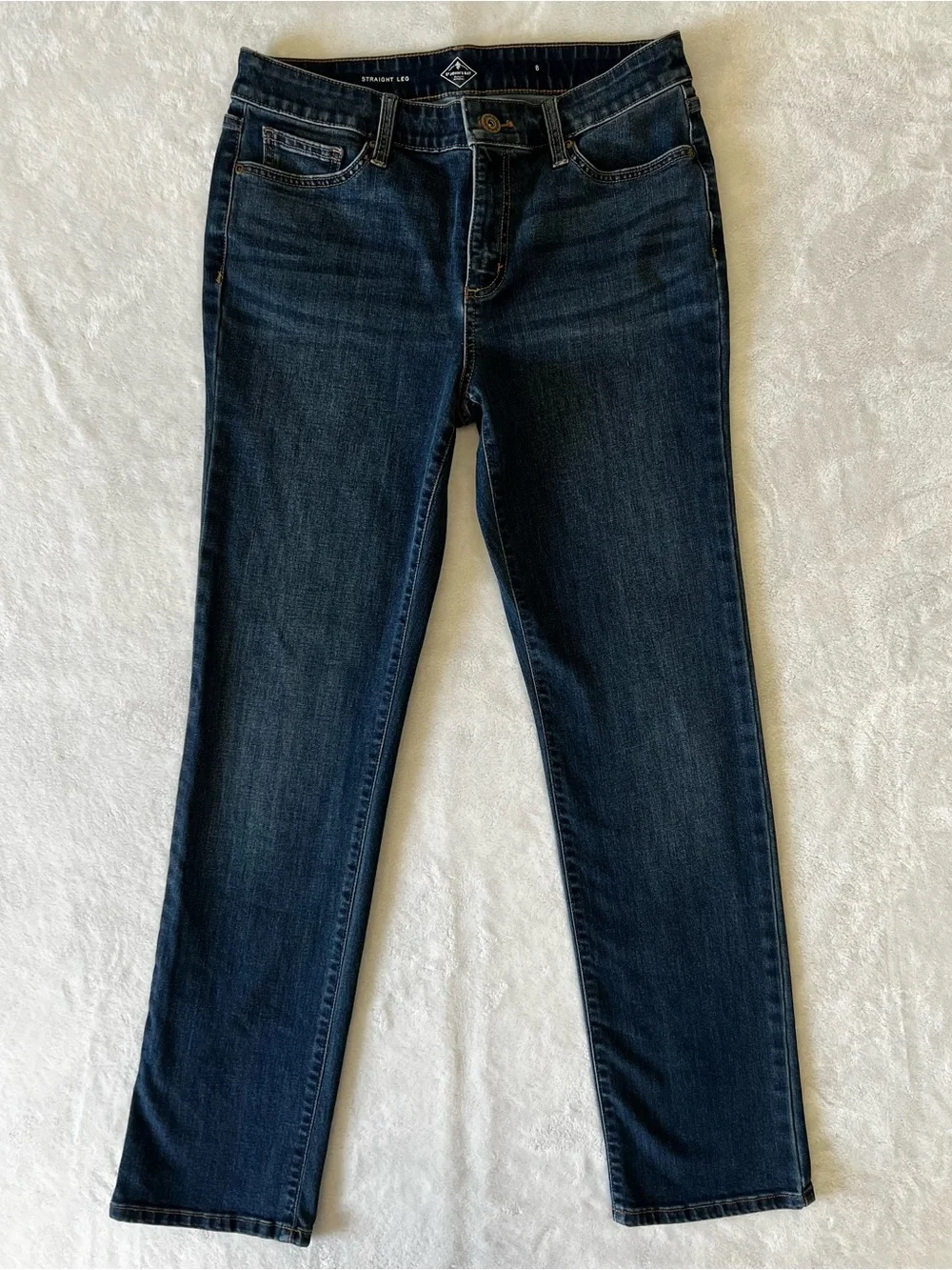 St. John's Bay Dark Wash Straight Leg Jeans Size 8